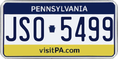 PA license plate JSO5499