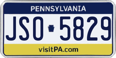 PA license plate JSO5829