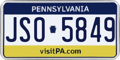 PA license plate JSO5849