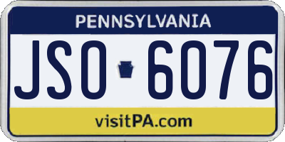 PA license plate JSO6076