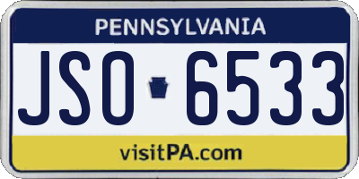 PA license plate JSO6533