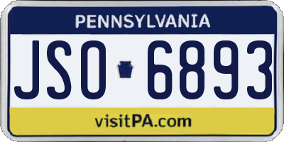 PA license plate JSO6893