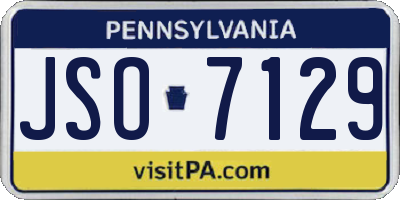 PA license plate JSO7129