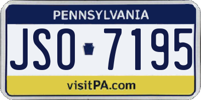 PA license plate JSO7195