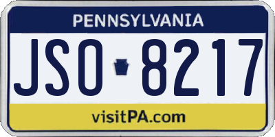 PA license plate JSO8217