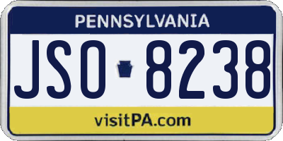 PA license plate JSO8238