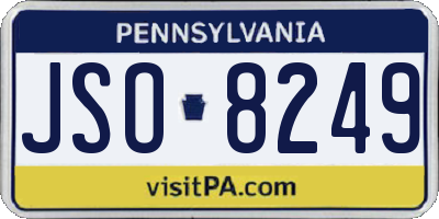 PA license plate JSO8249