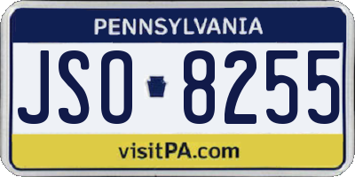 PA license plate JSO8255