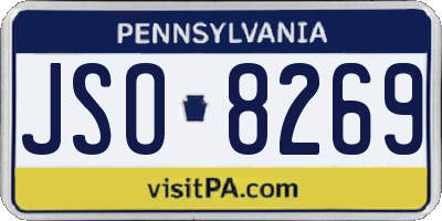 PA license plate JSO8269