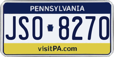 PA license plate JSO8270