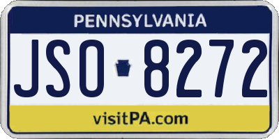 PA license plate JSO8272