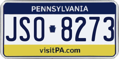 PA license plate JSO8273