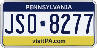 PA license plate JSO8277