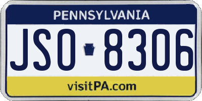 PA license plate JSO8306