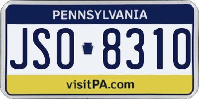 PA license plate JSO8310
