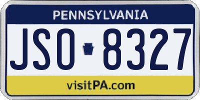 PA license plate JSO8327