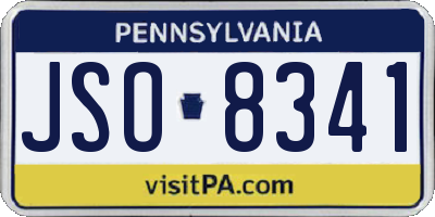 PA license plate JSO8341