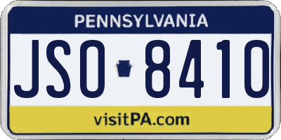 PA license plate JSO8410