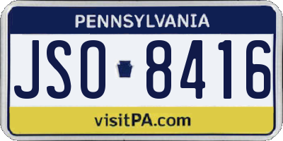 PA license plate JSO8416