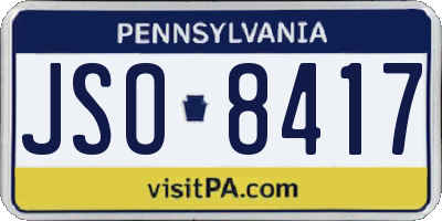 PA license plate JSO8417