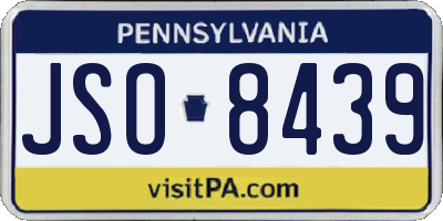 PA license plate JSO8439