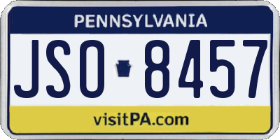 PA license plate JSO8457