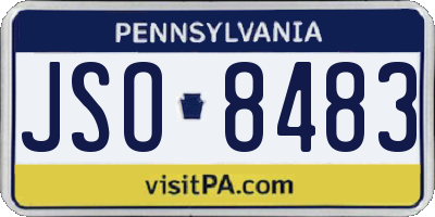 PA license plate JSO8483