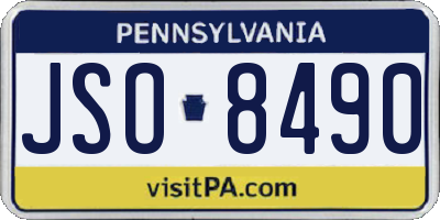PA license plate JSO8490