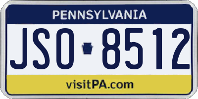 PA license plate JSO8512