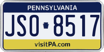 PA license plate JSO8517