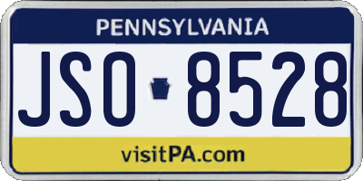 PA license plate JSO8528