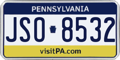 PA license plate JSO8532