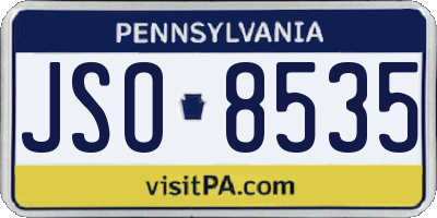 PA license plate JSO8535