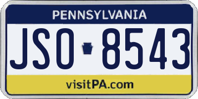 PA license plate JSO8543