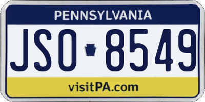 PA license plate JSO8549
