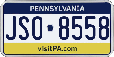 PA license plate JSO8558