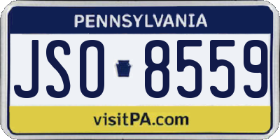 PA license plate JSO8559