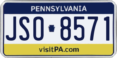 PA license plate JSO8571