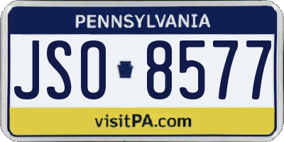 PA license plate JSO8577