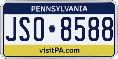 PA license plate JSO8588