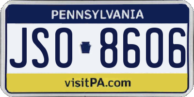 PA license plate JSO8606