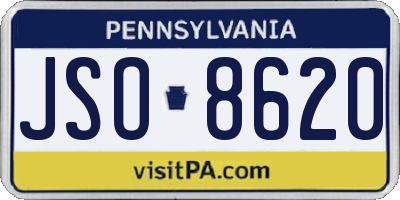 PA license plate JSO8620