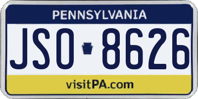 PA license plate JSO8626