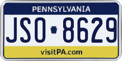 PA license plate JSO8629