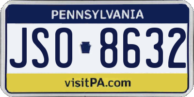 PA license plate JSO8632