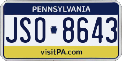 PA license plate JSO8643