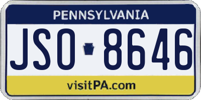 PA license plate JSO8646