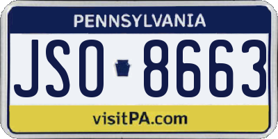 PA license plate JSO8663