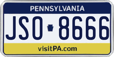 PA license plate JSO8666