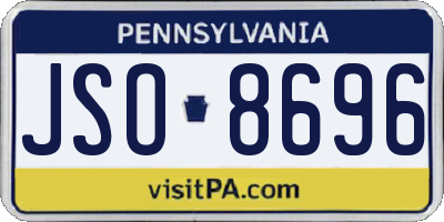 PA license plate JSO8696